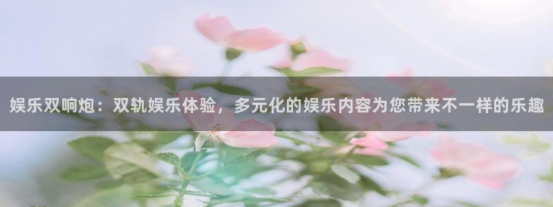 幸运彩4代理：娱乐双响炮：双轨娱乐体验，多元化的娱乐内容为您带来不一样的乐趣